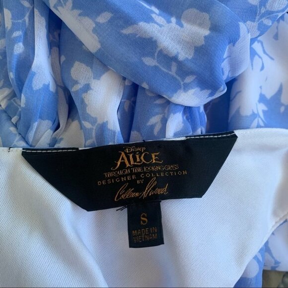 Disney Dress Size Small Blue White Floral Alice in Wonderland Floral Lace - Picture 14 of 15